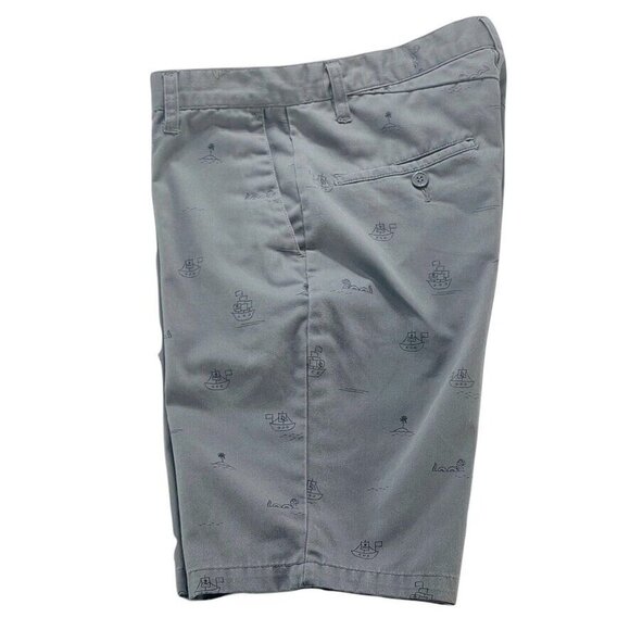 Volcom Mens Gray Cargo Shorts With Nautical Print 29 - Picture 4 of 9